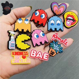 เครื่องประดับ รูป Pac Man Jibitz น่ารัก สําหรับตกแต่งรองเท้าเด็ก