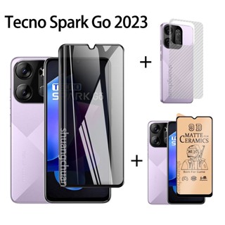 ฟิล์มกระจกนิรภัยเซรามิค กันรอยหน้าจอ เพื่อความเป็นส่วนตัว สําหรับ Tecno spark go 2023 spark 6air 5air spark 6 go