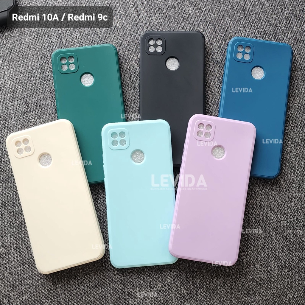Redmi 10A Redmi 9C Redmi 9A Redmi A1 Redmi A2 Macaron Square Softcase Candy Macaron/กรณีสแควร์ขอบRed