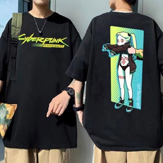 Funny Cute Man T-shirt Short-sleeved Men Women Casual Tshirt Cyberpunk Edgerunners Rebecca Graphic T Shirt Ulzzang _12