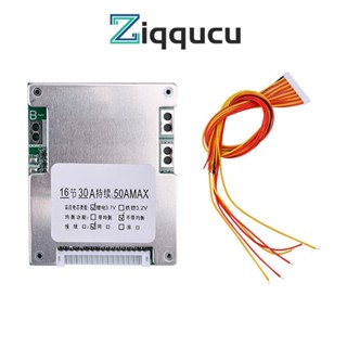 Ziqqucu BMS บอร์ดป้องกันที่ชาร์จแบตเตอรี่ลิเธียม พร้อมบอร์ดป้องกันแบตเตอรี่ 16S 60V 50A