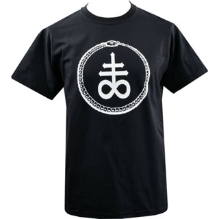 เสื้อยืดลําลอง แฟชั่นสําหรับผู้ชาย แขนสั้น คอกลม พิมพ์ลาย Leviathan cross Alchemy Satan Goth Gothic infinity snake_04