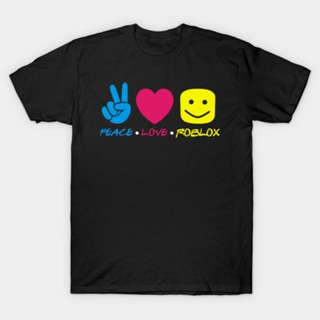 แขนสั้นcrew neckเสื้อยืดผู้ชายPlain Distro PEACE LOVE ROBLOX เสื้อยืดสำหรับผู้ชายผู้หญิงS-XXXXL_03