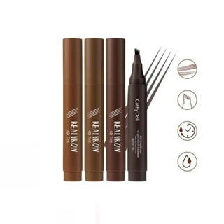 Cathy Doll Real Brow 4D Tint 2g. ปากกาสักคิ้ว หัวปากกา 4 แฉก เนื้อทิ้นท์ วาดง่าย สร้างคิ้วสวยมีมิติ