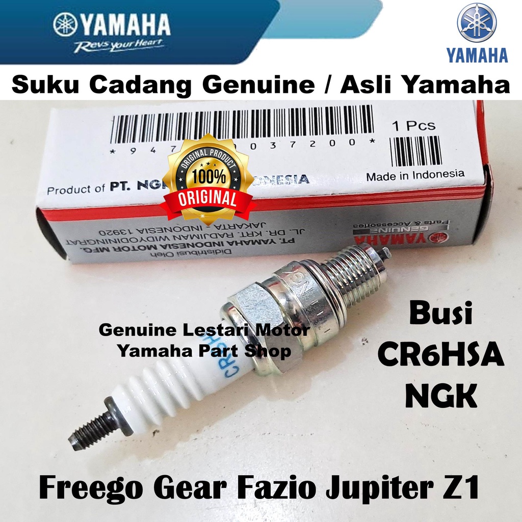 NGK CR6HSA FreeGo Gear Fazio Jupiter Z1 หัวเทียน Original Yamaha Surabaya