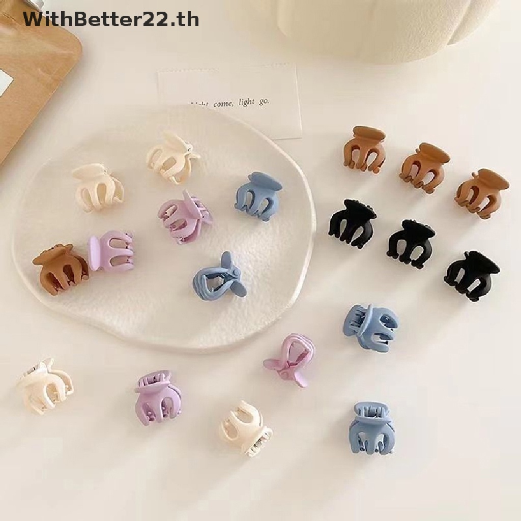 Withbetter กิ๊บติดผมหน้าม้า อะคริลิคถัก ลายดอกไม้ ขนาดเล็ก สีดํา สไตล์เจ้าหญิง สําหรับผู้หญิง 6 ชิ้น