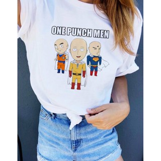 🔥 เสื้อยืดแขนสั้น คอกลม พิมพ์ลาย One Punch Man Saitama สไตล์ฮิปฮอป แฟชั่นฤดูใบไม้ผลิ และฤดูใบไม้ร่วง สําหรับผู้หญิง 🔥