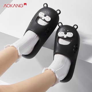 AOKANG ใหม่การ์ตูน Baotou นุ่มรองเท้าแตะผู้หญิงแฟชั่น Outwear หนา Sole Hole รองเท้าผู้หญิง