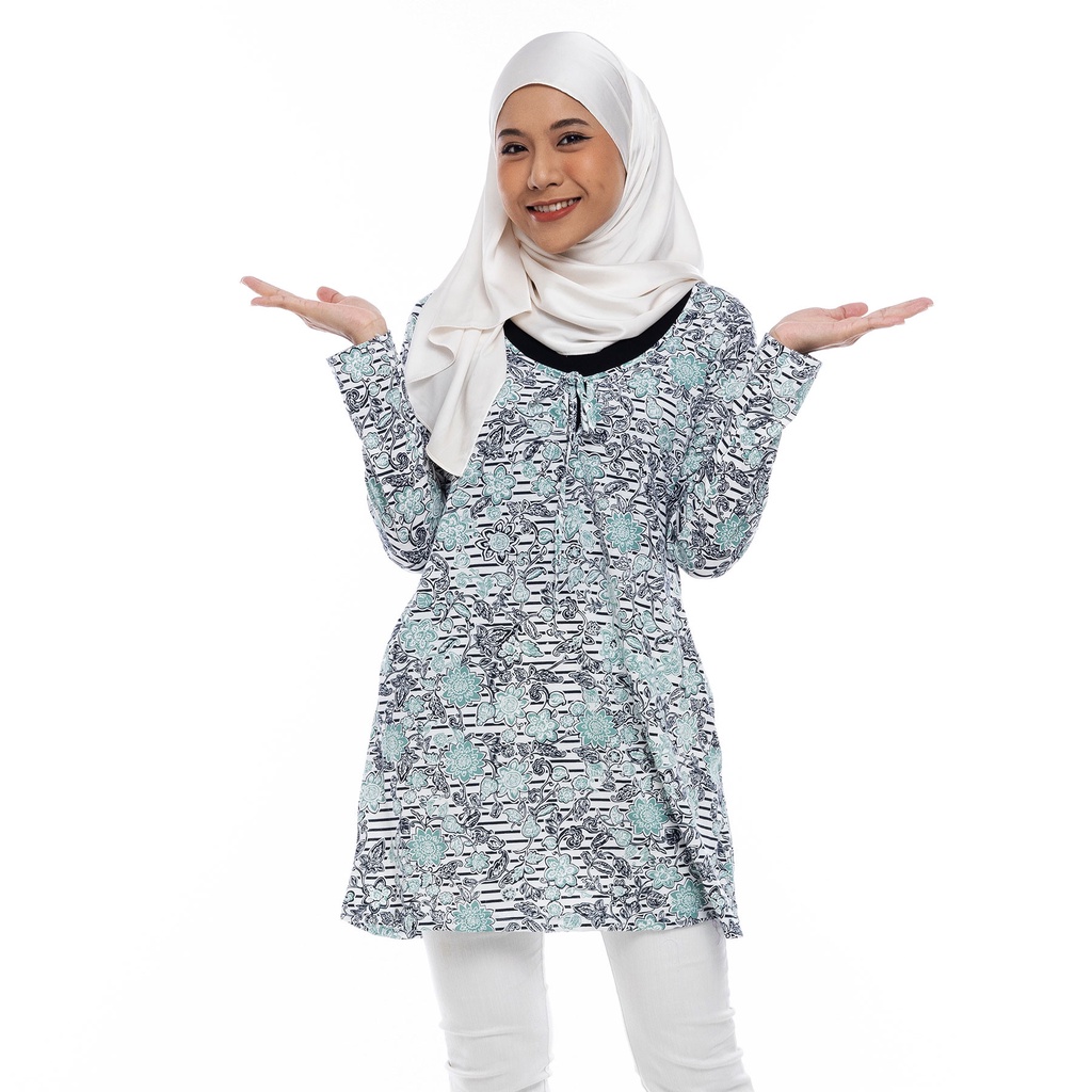 AQEELA Nursing Vertical Front T-Shirt- สีขาว (ai999c)