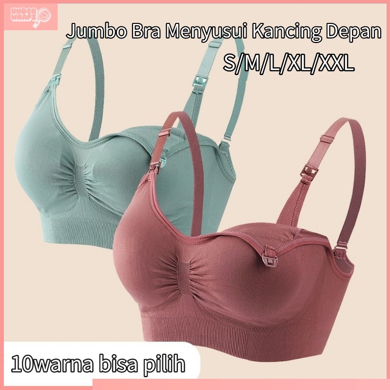 Katun Angel MOMMY แม่ให้นมบุตร Bra จัมโบ้ปุ่มด้านหน้าไร้สายตั้งครรภ์ให้นมบุตร Bra วัสดุผ้าฝ้าย