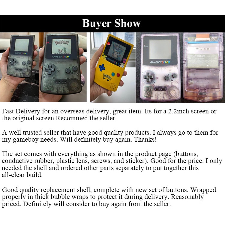 เปลือกที่อยู่อาศัยทดแทนด้วยปุ่มสำหรับ GBC IPS Shell Game Consoles Shell Case สำหรับ Gameboy Color หน้าจอ lcd shell ราคา ถูกที่สุด ดีลบีเคเค แกลเลอรีภาพที่ 2