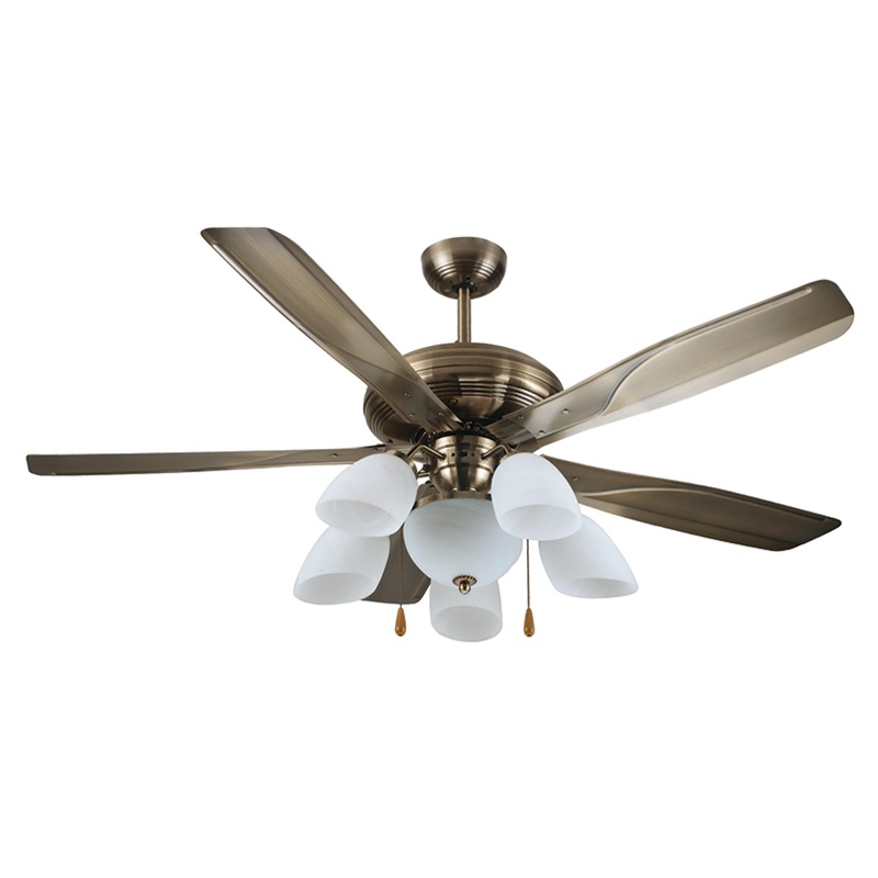 พัดลมโคมไฟเหล็ก WIN FAVOUR รุ่น C06 ขนาด 56 นิ้ว สีทองรมดำ