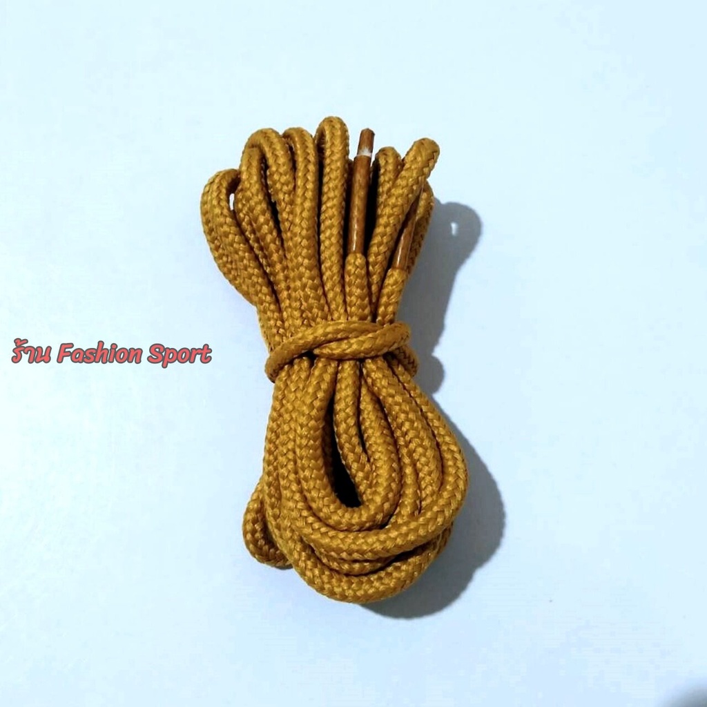 เชือกรองเท้าเรดวิง สีเหลือง แบบสายถักอย่างดียาว 150ซม.เส้นกลมหนา ทน ใช้กับรองเท้าหนังหุ้มข้อ เชือกรอ