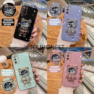 เคส Samsung Galaxy S21 Ultra เคส Samsung J7 Prime เคส Samsung Note 10 Plus Case Samsung  S20 FE Case Samsung J7 pro Cover Glitter Liquid Quicksand Astronaut Bracket Soft Phone Case กลิตเตอร์ ของเหลว ทรายดูด นักบินอวกาศ เคสโทรศัพท์ นุ่ม