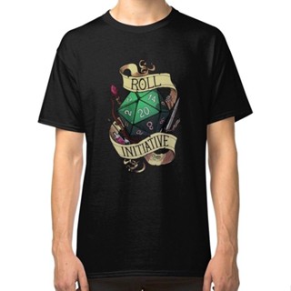 YiLin6 [Ready Stock XS-6XL] Dungeons Dragons Roll Initiative 100% Cotton Sportswear Oversize MenS T-Shirt Christma_02