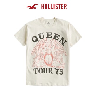 Hollister little seagull เสื้อยืดแขนสั้น พิมพ์ลายนกนางนวล ทรงหลวม สไตล์ยุโรป และอเมริกา เรโทร แฟชั่นฤดูใบไม้ผลิ และฤดูร้อน สําหรับผู้หญิง