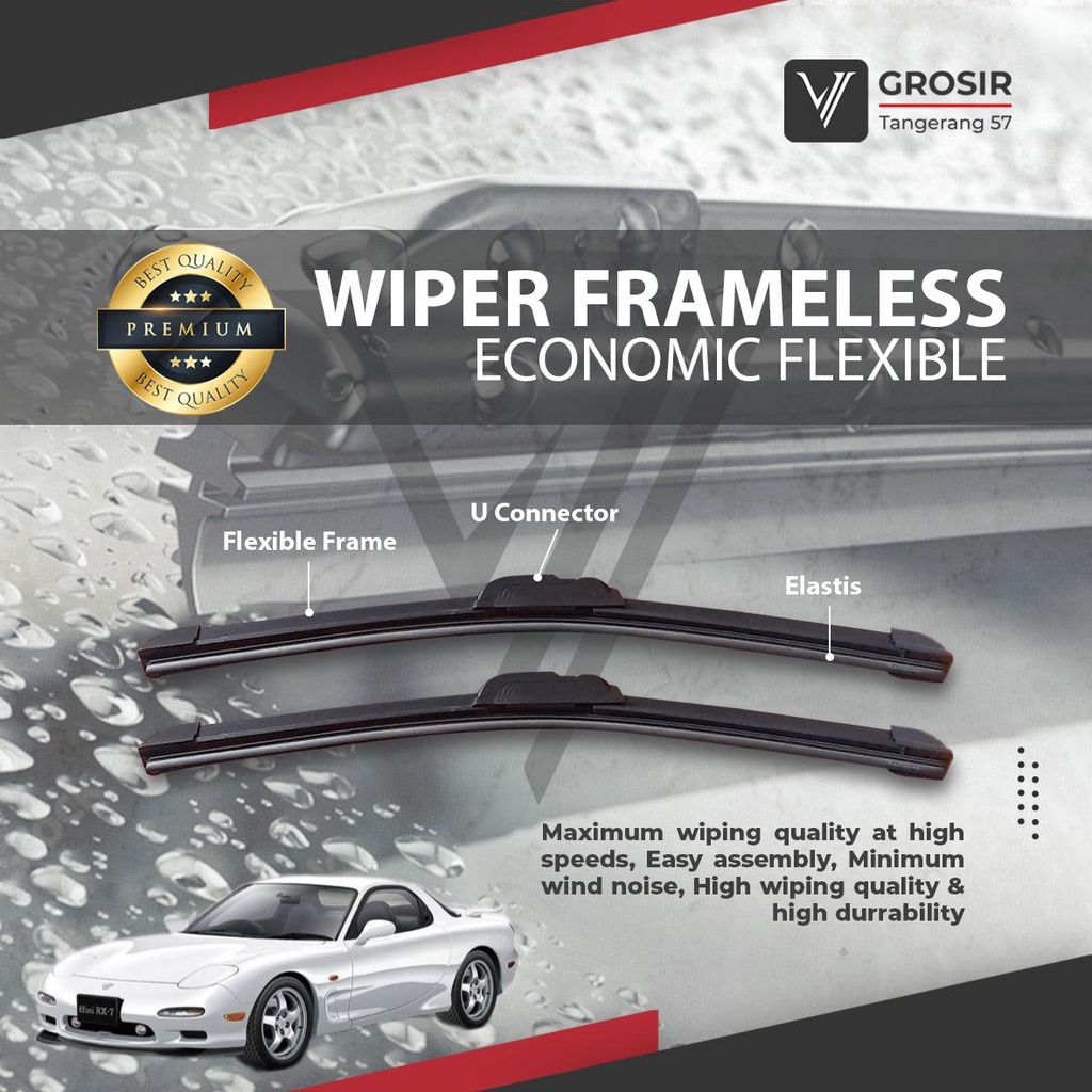 Mazda RX7 RX 7 FRAMELESS WIPER 2 ชิ้น