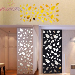 【COLORFUL】Mirror Sticker Wall Sticker Shiny Accessories Acrylic DIY Old/Silver/Black