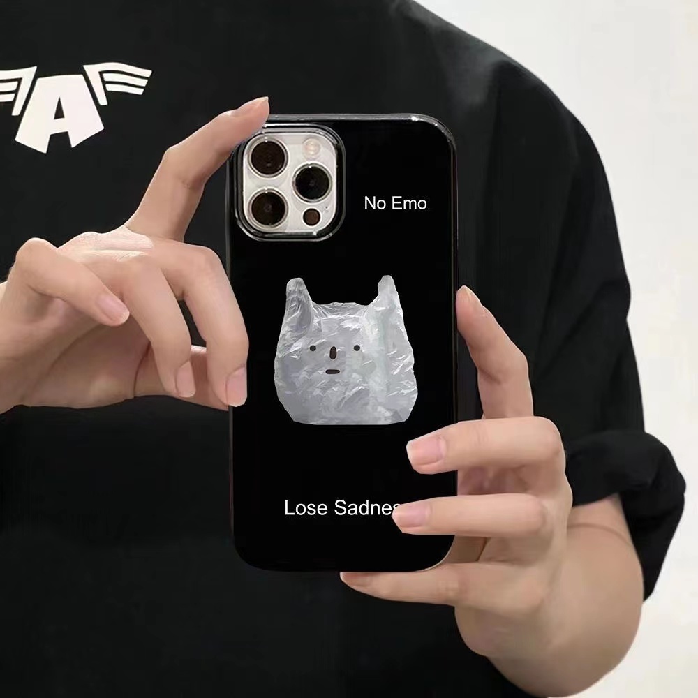 เคสโทรศัพท์มือถือ กันกระแทกสี่มุม ลายถุงขยะ สําหรับ iPhone 14 14pro 14plus 13 13mini 13pro 13prm iPhone12 7Plus 8Plus Xr XS 13 12mini Pro Max
