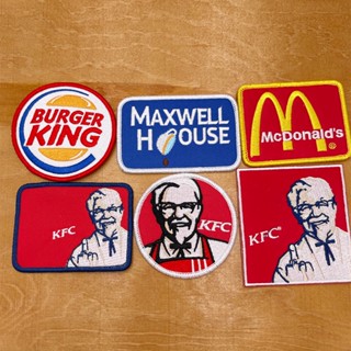 【Customized 】แพทช์เวลโคร ปักลายสัญลักษณ์ KCF McDonalds 3D สําหรับตกแต่งเสื้อแจ็กเก็ตยีน กระเป๋าเป้สะพายหลัง