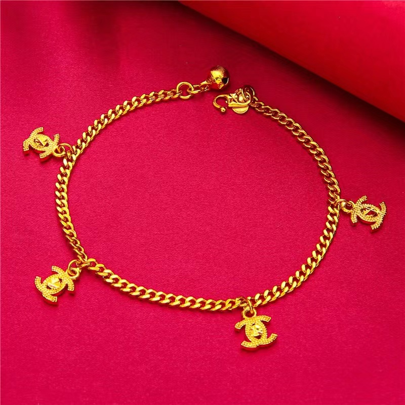 สร้อยข้อมือ ชุบทอง 24K จี้รูปดาวห้าแฉก หัวใจ ใบโคลเวอร์สี่แฉก เครื่องประดับ ของขวัญ - รูปที่ 2