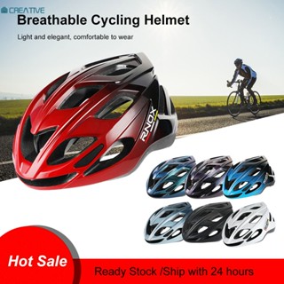 Creative RNOX Ultralight หมวกกันน็อคขี่จักรยาน MTB Road Bike Safety Hat Integrally-Molded Bicycle Helmet For Women Men Bike Equipments 2023ใหม่ [COD]