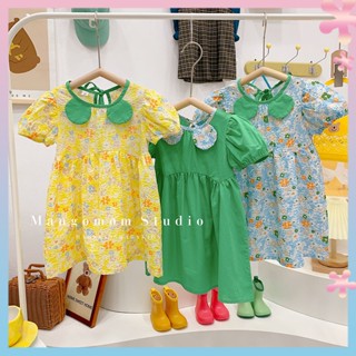 Girls short-sleeved floral dress 2022 summer new Korean childrens clothing baby fashionable all-match princess dress fashion