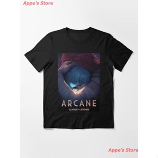 เสื้อยืดโอเวอร์ไซส์League of Legends Arcane ARCANE ARCANE ARCANE Essential T-Shirt เกมจลาจล เสื้อยืดพิมพ์ลาย ผู้ชาย_03