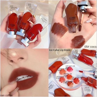 【Ice Cube Lip Glaze】ลิปสติก ลิปกลอส เนื้อแมตต์ กํามะหยี่ใส ให้ความชุ่มชื้น ติดทนนาน