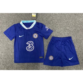 เสื้อกีฬาแขนสั้น ลายทีมฟุตบอล Chelsea Home คุณภาพสูง สําหรับเด็ก 2223