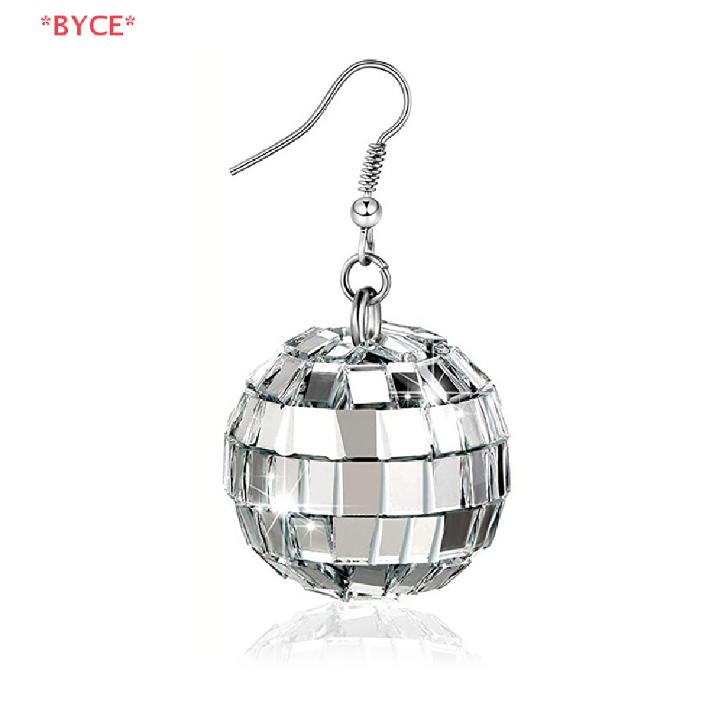 BYCE> 1คู่70Sสีเงินเงาดิสโก้Dangleต่างหูผู้หญิงCoolแฟชั่นเครื่องประดับRetroรอบDropต่างหูใหม่
