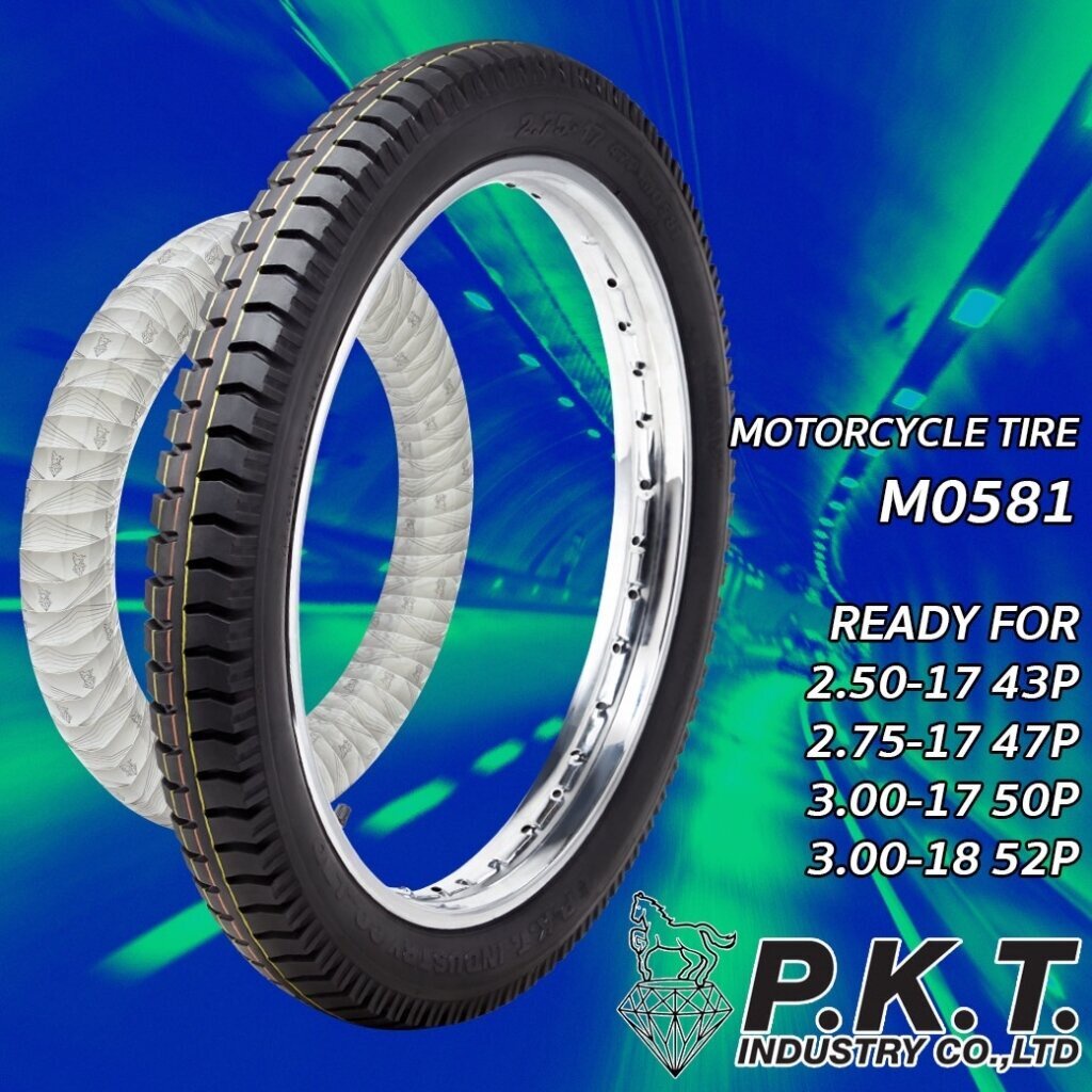 ยางนอก PKT ขอบ 17 MO581 ลายบรรทุก ลายสิบล้อ