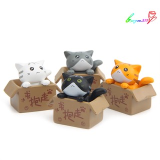 【AG】Display Mold Cat Pattern Landscape PVC Potted Plants Garden Figurines for