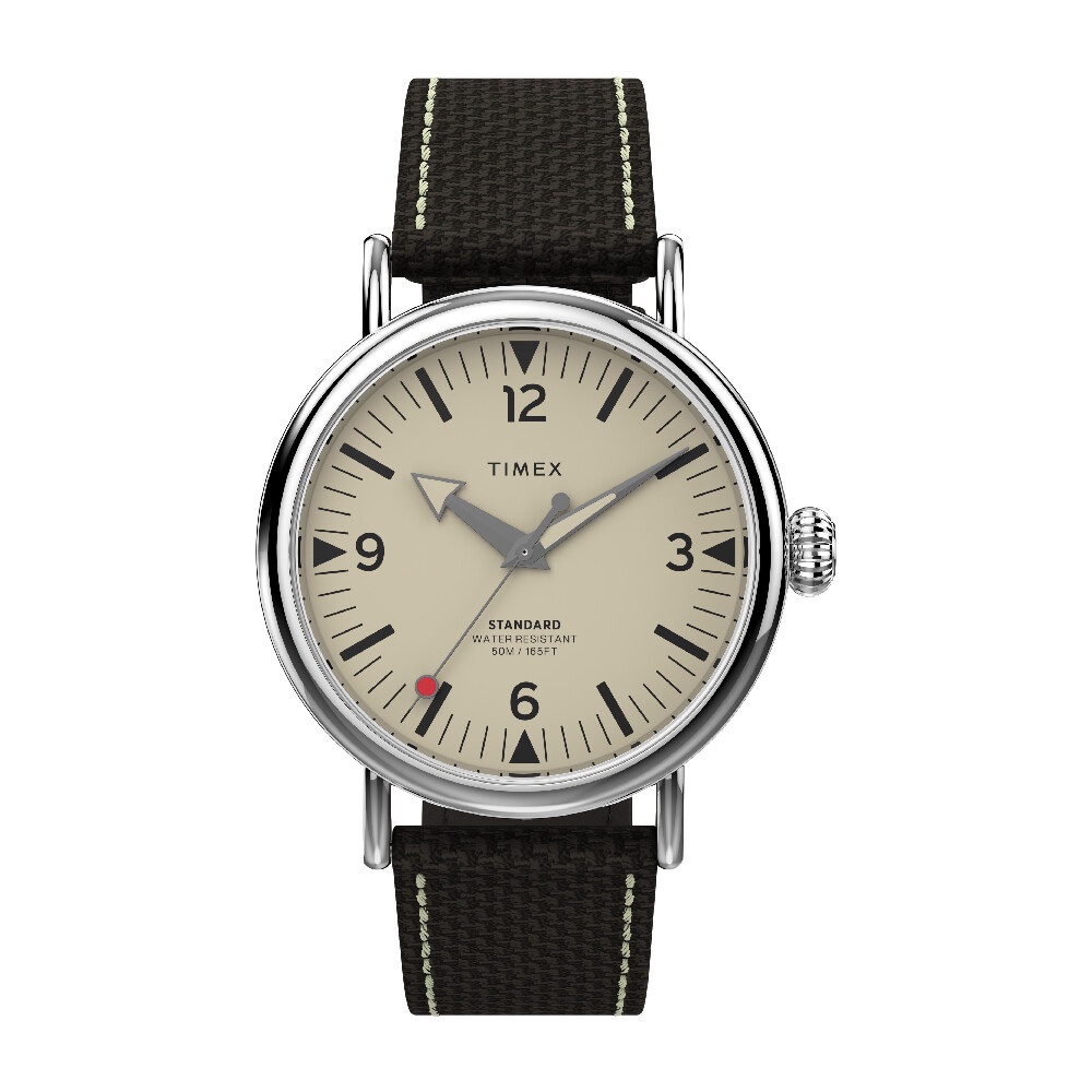 Timex TW2V44100 WATERBURY STANDARD นาฬิกาข้อมือผู้ชาย สายผ้า สีน้ำตาล หน้าปัด 41 มม.
