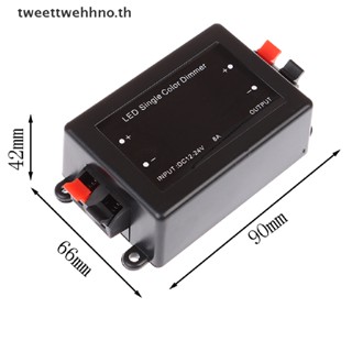 Tweettwehhno ตัวควบคุมหรี่ไฟ LED ไร้สาย 12 24V 8A สีเดียว 3 คีย์ พร้อมรีโมตคอนโทรล RF TH