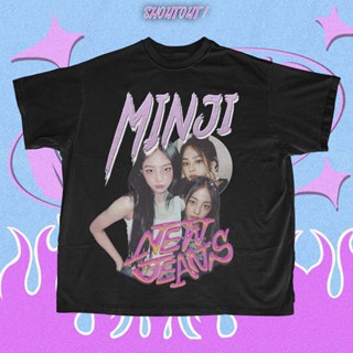 20232023 ใหม่เอี่ยม เสื้อยืดแฟชั่น New JEANS KIM MINJI VINTAGE RAP TEE