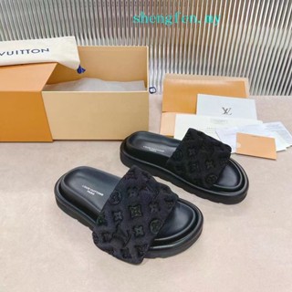 Lv (คุณภาพสูง) รองเท้าแตะแพลตฟอร์ม Velcro 2022LV 831