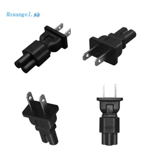 Rox ปลั๊กอะแดปเตอร์แปลงพาวเวอร์ซัพพลาย US 2pin เป็น C5 C7 2 ง่าม สําหรับชาร์จแล็ปท็อป