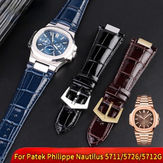 25*3 mm. สายนาฬิกา แบบสายหนังอัดลายจระเข้ พร้อมปลายสายแบบเข็มขัด ใช้สำหรับ Patek Philippe