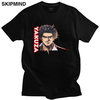 เสื้อยืดแขนสั้น คอกลม ผ้าฝ้าย พิมพ์ลายมังกรญี่ปุ่น Yakuza สําหรับผู้ชาย_02