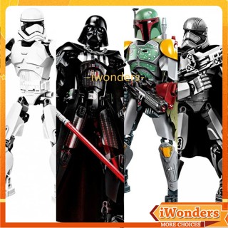 Storm White Soldier Darth Vader Black Knight Force Garage Kit Model Obi-Wan Kenobi Kylo Ren Building Blocks Toys Gifts