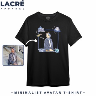 เสื้อยืด พิมพ์ลาย Lacre MINIMALIST AVATAR |  เสื้อยืด ลายการ์ตูน มินิมอล สามารถปรับแต่งรูปภาพของคุณได้ - LKRT01