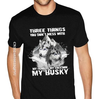 Hot Sale Retro Pure Cotton Sweat-wicking My Husky Shir Cute T Shirt Comic O-neck Customized Classic_04