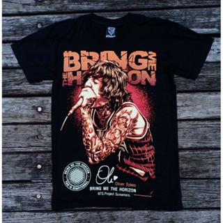 เสื้อยืดผ้าฝ้าย พิมพ์ลาย NTS BRING ME THE HORIZON OLIVER SYKES BMTH HEAVY METAL ROCK BAND 14R216 สําหรับผู้ชาย