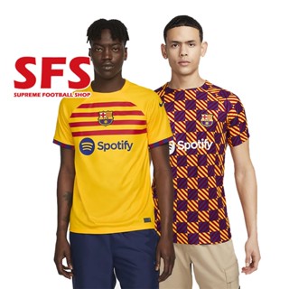 【SFS】เสื้อยืดกีฬาแขนสั้น ลายทีมชาติฟุตบอล Barcelona FOURTH 22-23 ชุดเยือน ทรงหลวม คุณภาพสูง ไซซ์ S-2XL