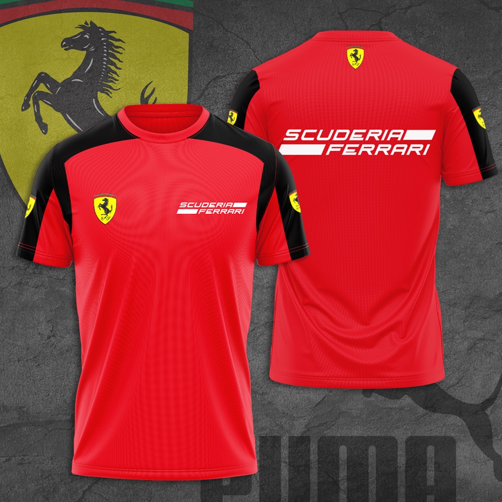 ฮอต! เสื้อยืด พิมพ์ลาย Scuderia F1 Ferrari Racing AOP 3 มิติ สําหรับผู้ชาย ไซซ์ S-5XL