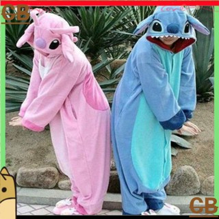 Kigurumi Stitch ชุดนอน เสื้อคลุมคู่ ผู้ใหญ่ ชุดคอสเพลย์ เสื้อฮู้ดดี้ jumpsuit