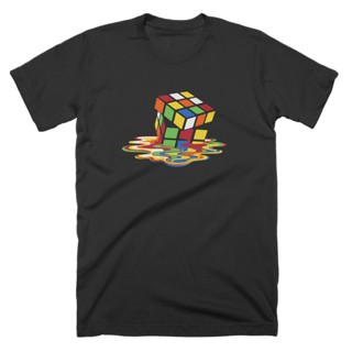 เสื้อยืดลําลอง สําหรับผู้ชาย แขนสั้น พิมพ์ลาย Rubik Cube Melting Cubo Magic Retro GameS-5XL_02