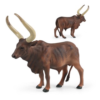 Ankole Watusi bull longhorn cattle โมเดลสัตว์จําลอง ของเล่นสําหรับเด็ก