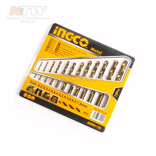 INGCO ดอกสว่านเจาะเหล็ก 2 - 8 มม. 12 ตัวชุด รุ่น AKDB1125 ( 12 Pcs HSS Twist Drill Bits Set ) - ชุดดอกสว่าน เยี่ยม